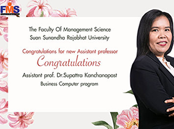 Congratulations  Assistant prof.
Dr.Supattra Kanchanopast