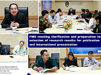 FMS meeting clarification and
preparation to selection of research
results for publication and
international presentation