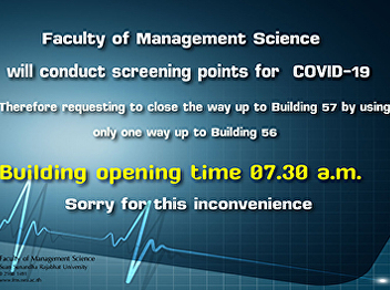 Faculty of Management Sciences screening
point setting operation COVID-19