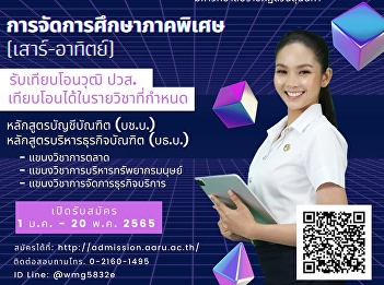 Public relations for recruitment of
special education management
(Saturday-Sunday) Faculty of Management
Science Suan Sunandha Rajabhat
University