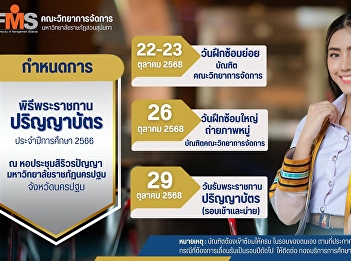 Schedule for the Graduation Ceremony for
the Academic Year 2023 (Faculty of
Management Science Graduates)